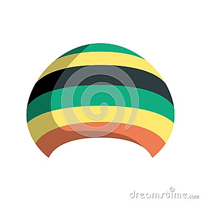 Rastafarian hat isolated. Jamaica cap on white background Vector Illustration