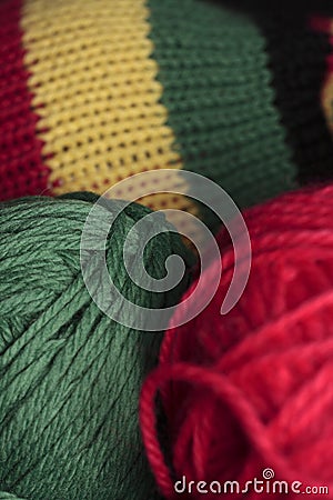 Rastafarian hat and wool Stock Photo