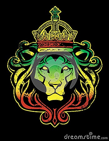 Rastafarian Lion Vector Illustration