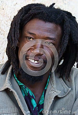 Rastafarian portrait Stock Photo