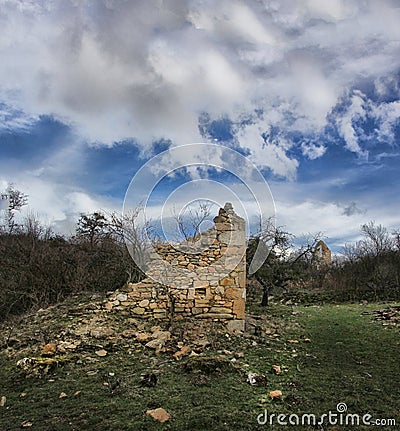 Rastelica village,destroyed serbian house Stock Photo