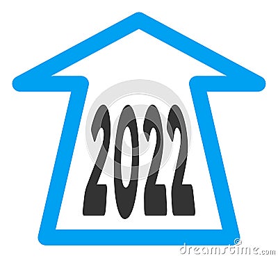 2022 Ahead Arrow Raster Flat Icon Cartoon Illustration