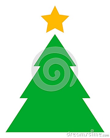 Raster Christmas Tree Icon Stock Photo