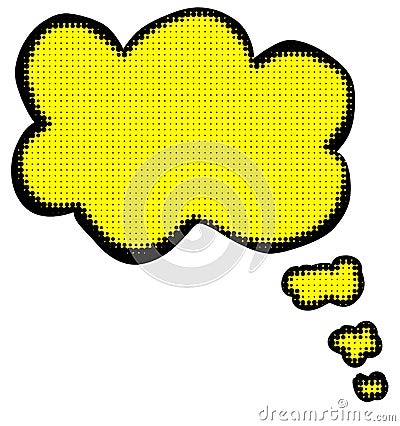 Raster comic empty yellow bubble speech in pop art style. hand drawing doodle illustration Cartoon Illustration
