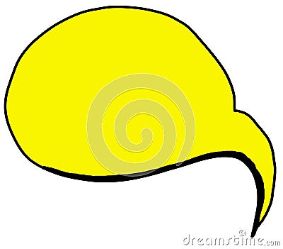 Raster comic empty yellow bubble speech in pop art style. hand drawing doodle illustration Cartoon Illustration