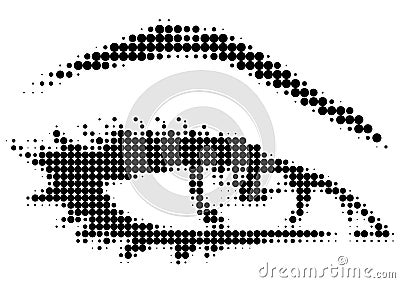 Raster eye with dots Vector Illustration