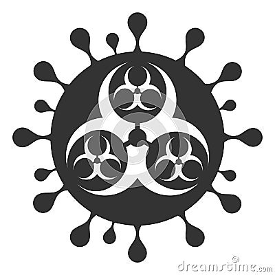 Raster Flat Danger Virus Icon Stock Photo