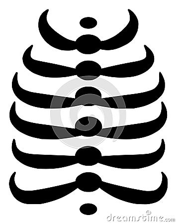 Raster Flat Skeleton Ribs Icon Stock Photo