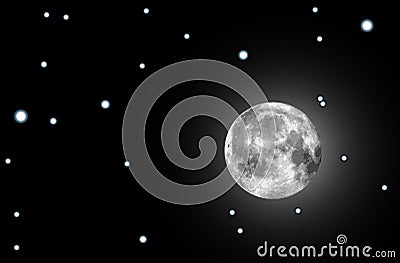 Raster moon illustration Vector Illustration