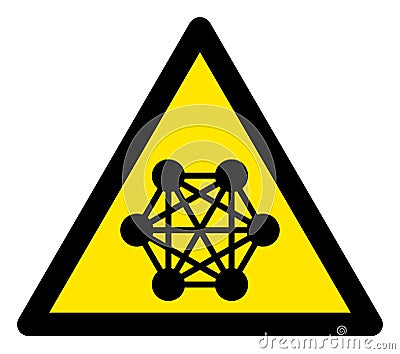 Raster Network Warning Triangle Sign Icon Stock Photo