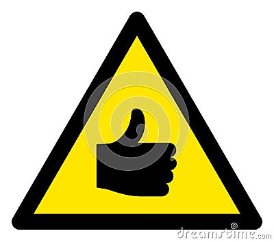 Raster Positive Rating Warning Triangle Sign Icon Stock Photo