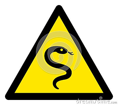 Raster Snake Warning Triangle Sign Icon Stock Photo