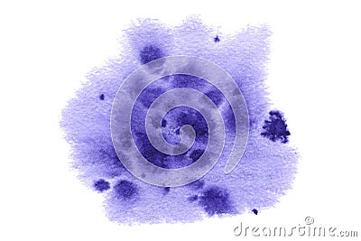 Raster watercolor background for greeting card, invitation, poster. Abstract violet spot Stock Photo