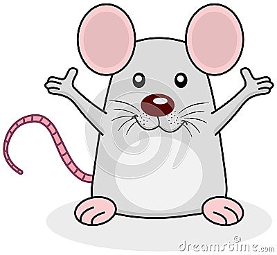 A rat happy open arms Cartoon Illustration