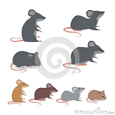 Rat - Mice collection with cute and lovely cartoon Illustration Stock Photo