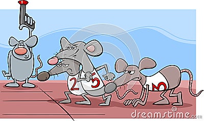 Rat race cartoon illustration Vector Illustration