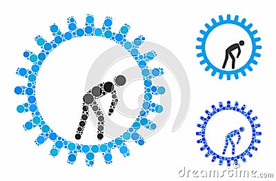 Rat race gear Composition Icon of Circle Dots Vector Illustration