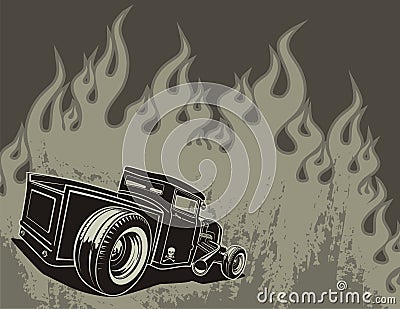 Rat rod on a background Vector Illustration