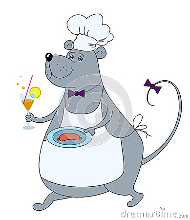 Rat-waiter Vector Illustration