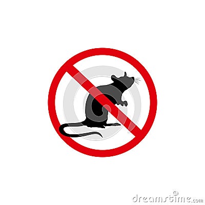 Rat warning sign. vector illustration isolated on white Vector Illustration