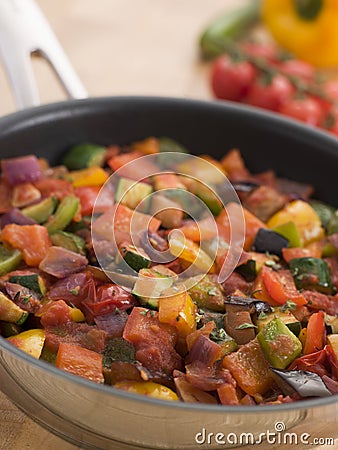 Ratatouille in a Saute Pan Stock Photo