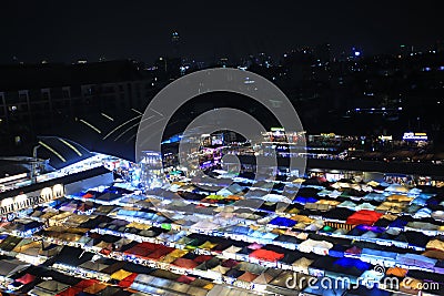 Ratchada train market night market in bangkok Stock Photo