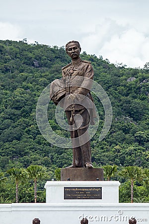 King Rama 5 Phra Chunla Chom Klao Chao Yu Hua Rattanakosin one of the great seven 7 king at Ratchapak Park, Hua Hin, Thailand. Editorial Stock Photo