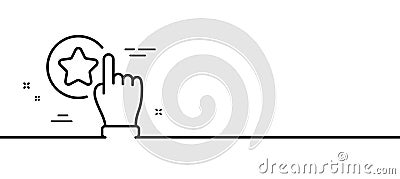 Rate button line icon. Best ranking sign. Minimal line pattern banner. Vector Vector Illustration