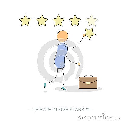 Rate in five stars Vector Illustration