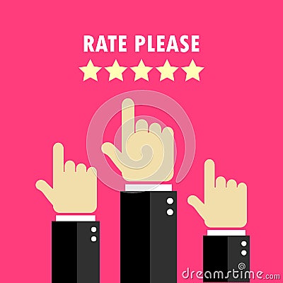 Rate hands poster Vector Illustration