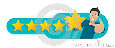 Rate us with five stars Vector Illustration