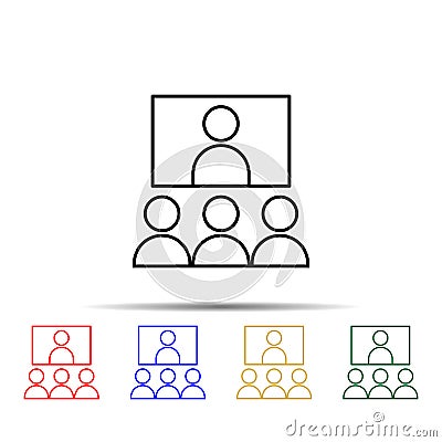 rater training multi color style icon. Simple thin line, outline of web icons for ui and ux, website or mobile application Stock Photo