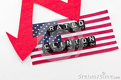 Rating Clinton falls phrase Stock Photo
