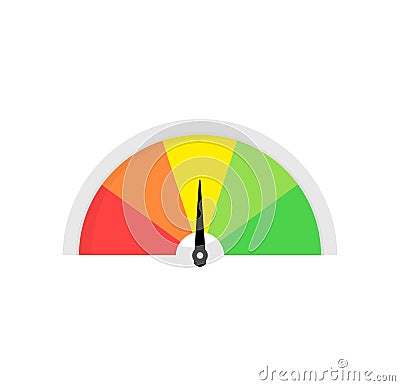 Rating customer satisfaction meter. Different emotions. Abstract concept graphic element of tachometer, speedometer Vector Illustration