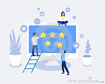 Rating, feedback, comments design concept. Vector Illustration