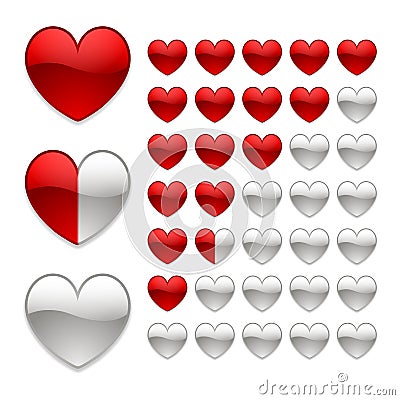 Rating of hearts Vector Illustration