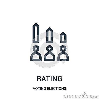 rating icon vector from voting elections collection. Thin line rating outline icon vector illustration Vector Illustration