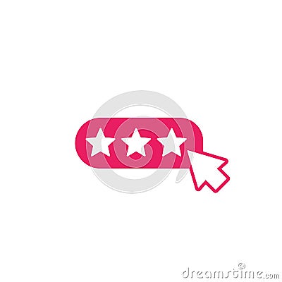 Rating, ranking icon with cursor Vector Illustration