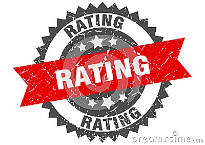 Rating stamp. rating grunge round sign. Vector Illustration