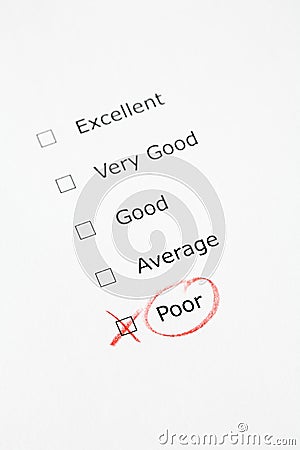 Rating scale with POOR checked Stock Photo