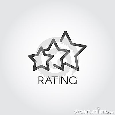 Rating star icon drawing in outline style. Evaluation of service and quality sign. Interface win status symbol. Vector Vector Illustration