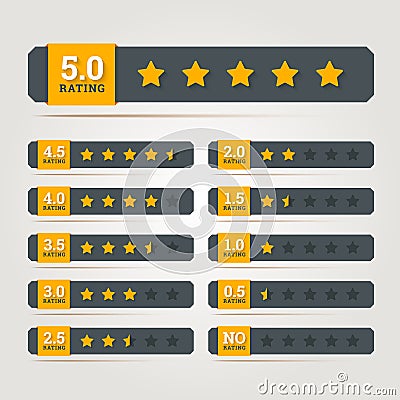 Rating stars badges. Vector Illustration