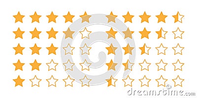 Rating stars feedback icon set Stock Photo