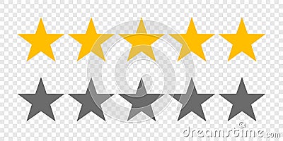 Rating stars 5 rate review vector web ranking star Vector Illustration