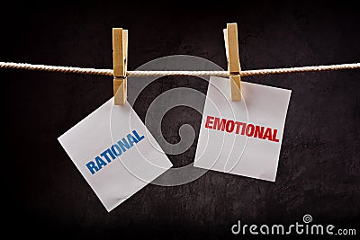 Rational vs Emotional concept. Stock Photo