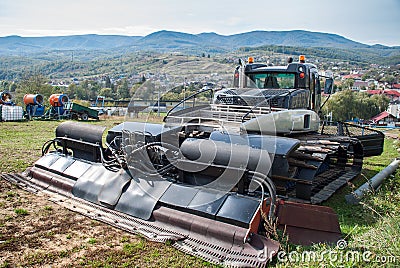 Ratrak, grooming machine. special snow vehicle Stock Photo