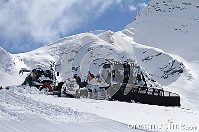 Ratrak, grooming machine, special snow vehicle Stock Photo
