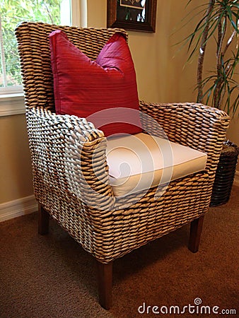 Rattan Chair Stock Photo