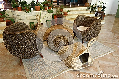 Rattan furniture Stock Photo