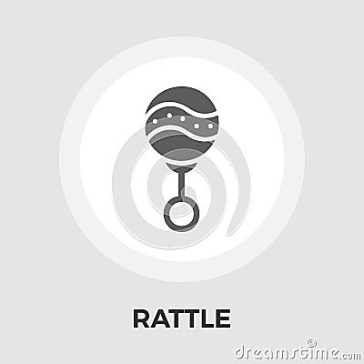 Rattle Flat Icon Vector Illustration